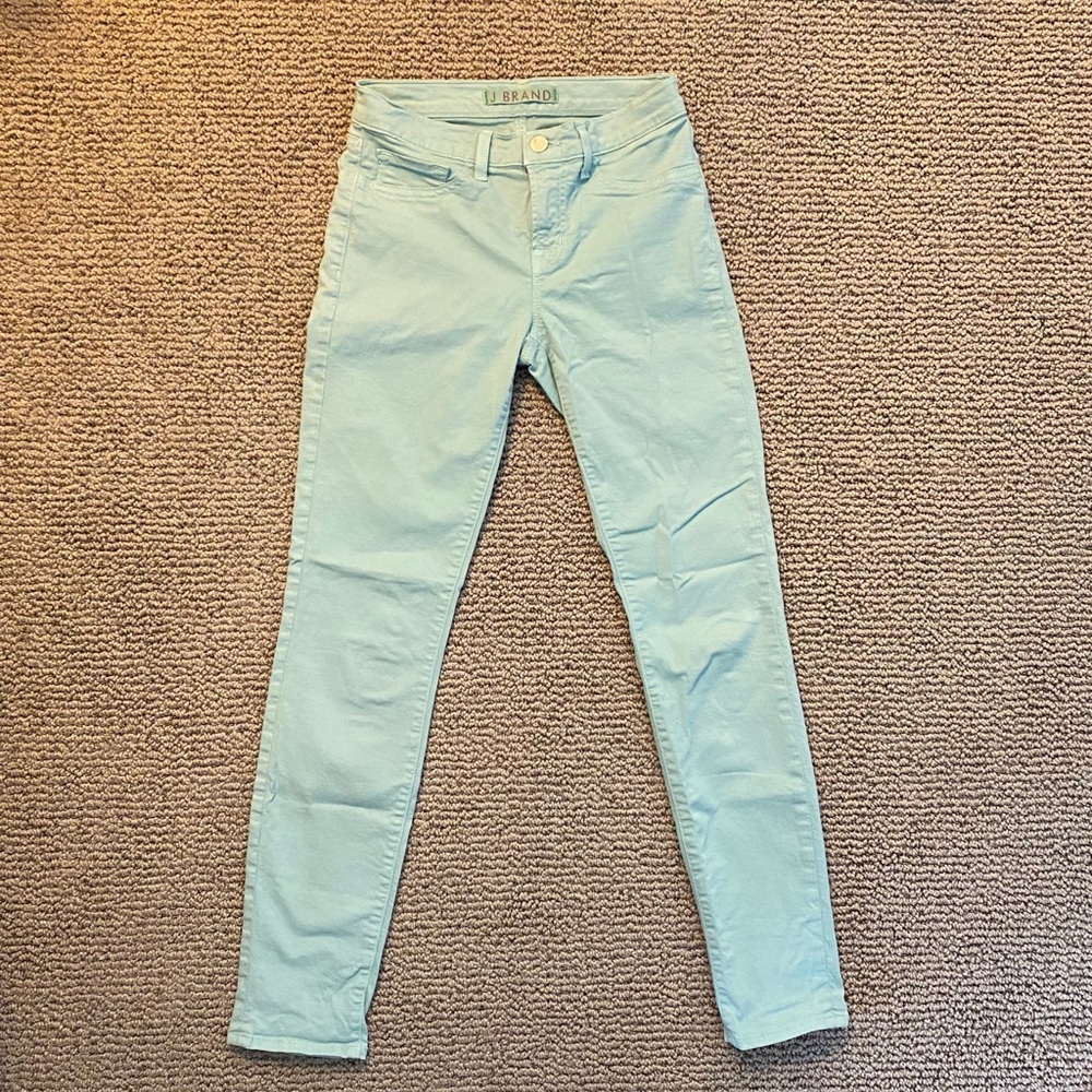 J Brand Skinny Leg Mint Green Jeans, Size 25